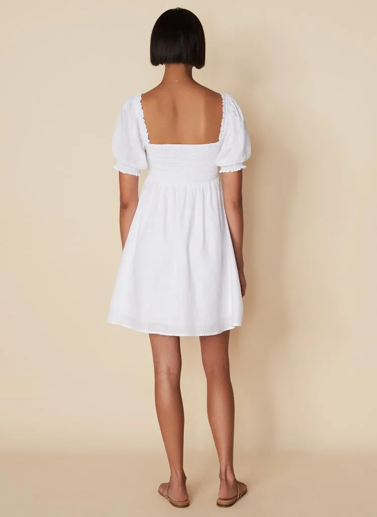 Miguelina Mini Dress - Plain White