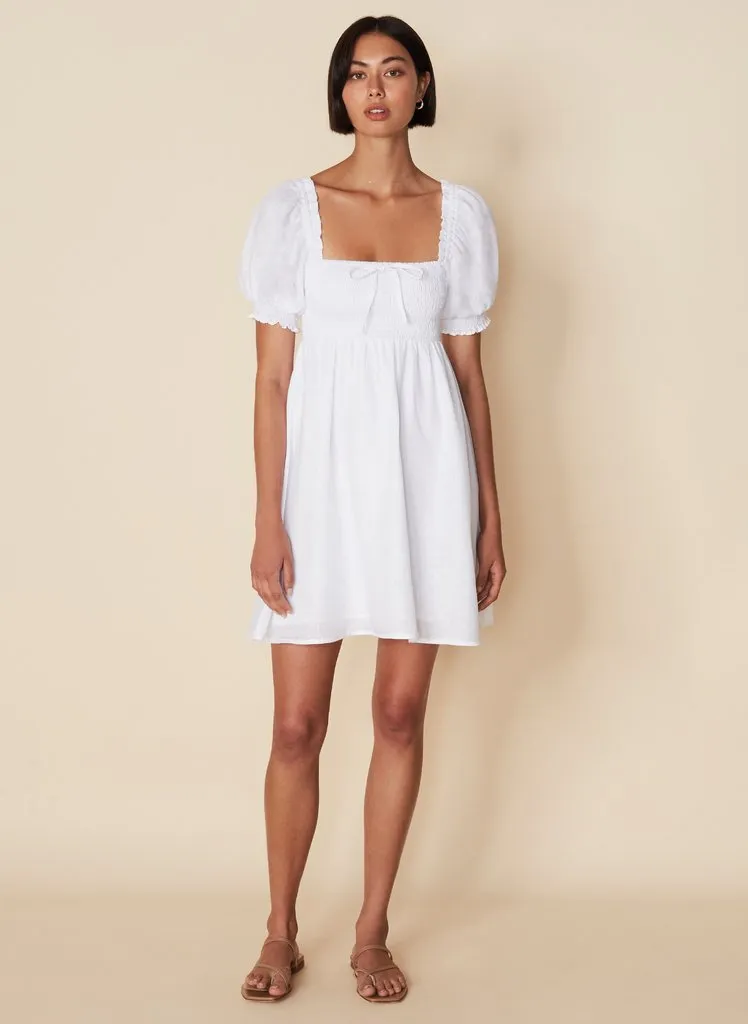 Miguelina Mini Dress - Plain White