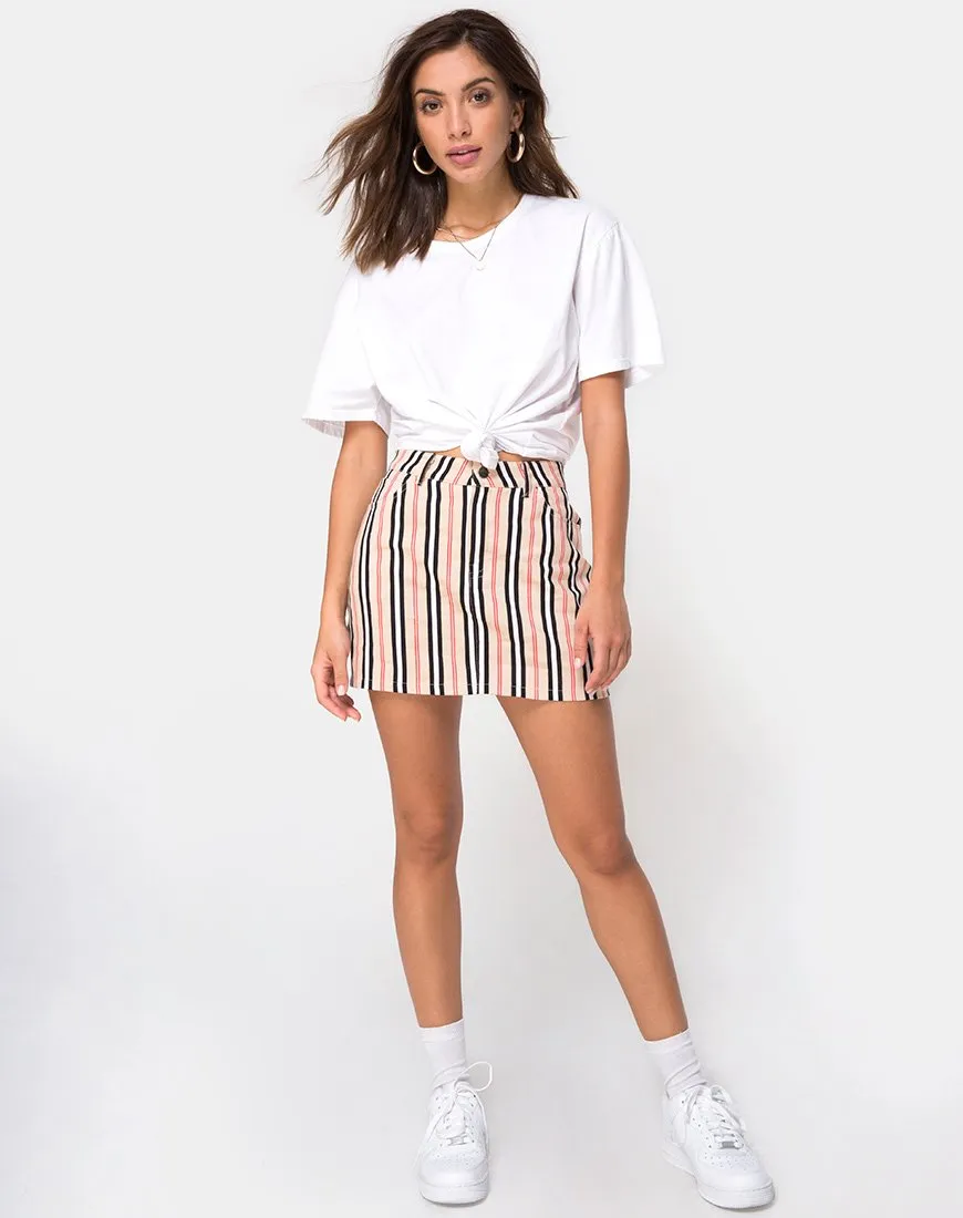 Mini Broomy Skirt in Classic Stripe Vertical