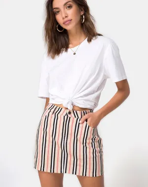 Mini Broomy Skirt in Classic Stripe Vertical