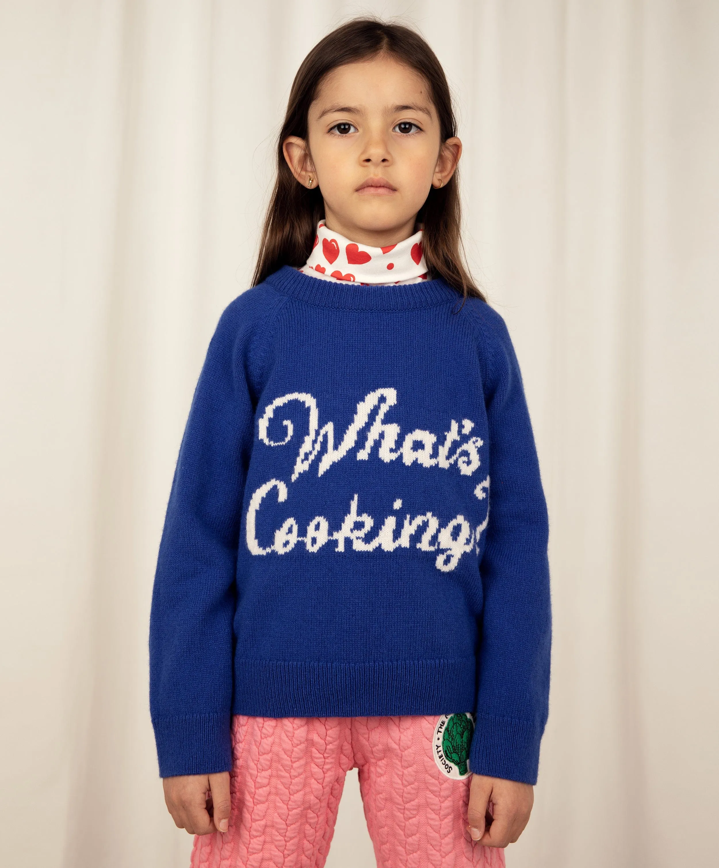 Mini Rodini Kids What's Cooking Knitted Sweater in Blue