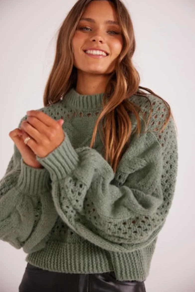 Minkpink Kaine Cable Knit Sweater