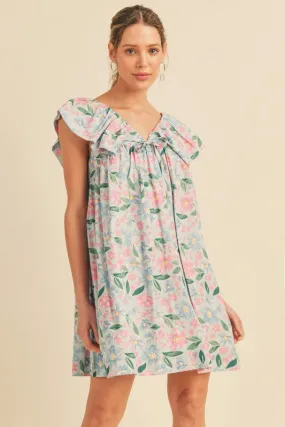 Mint Flutter Sleeve Babydoll Dress