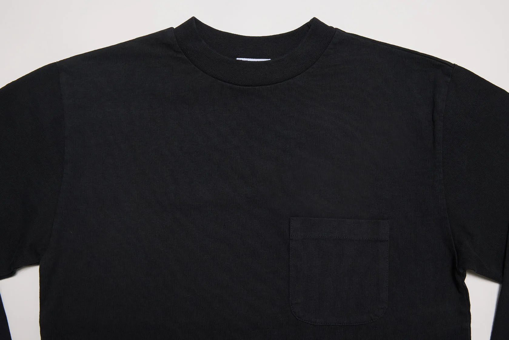 Mock Neck Long Sleeve Tee (Black)