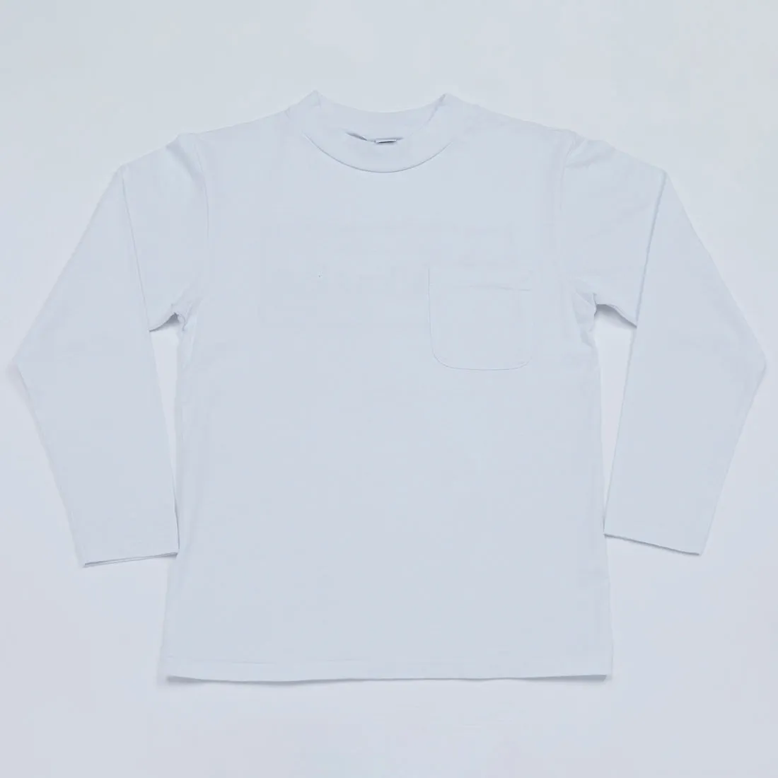 Mock Neck Long Sleeve Tee (White)