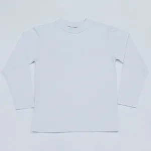 Mock Neck Long Sleeve Tee (White)