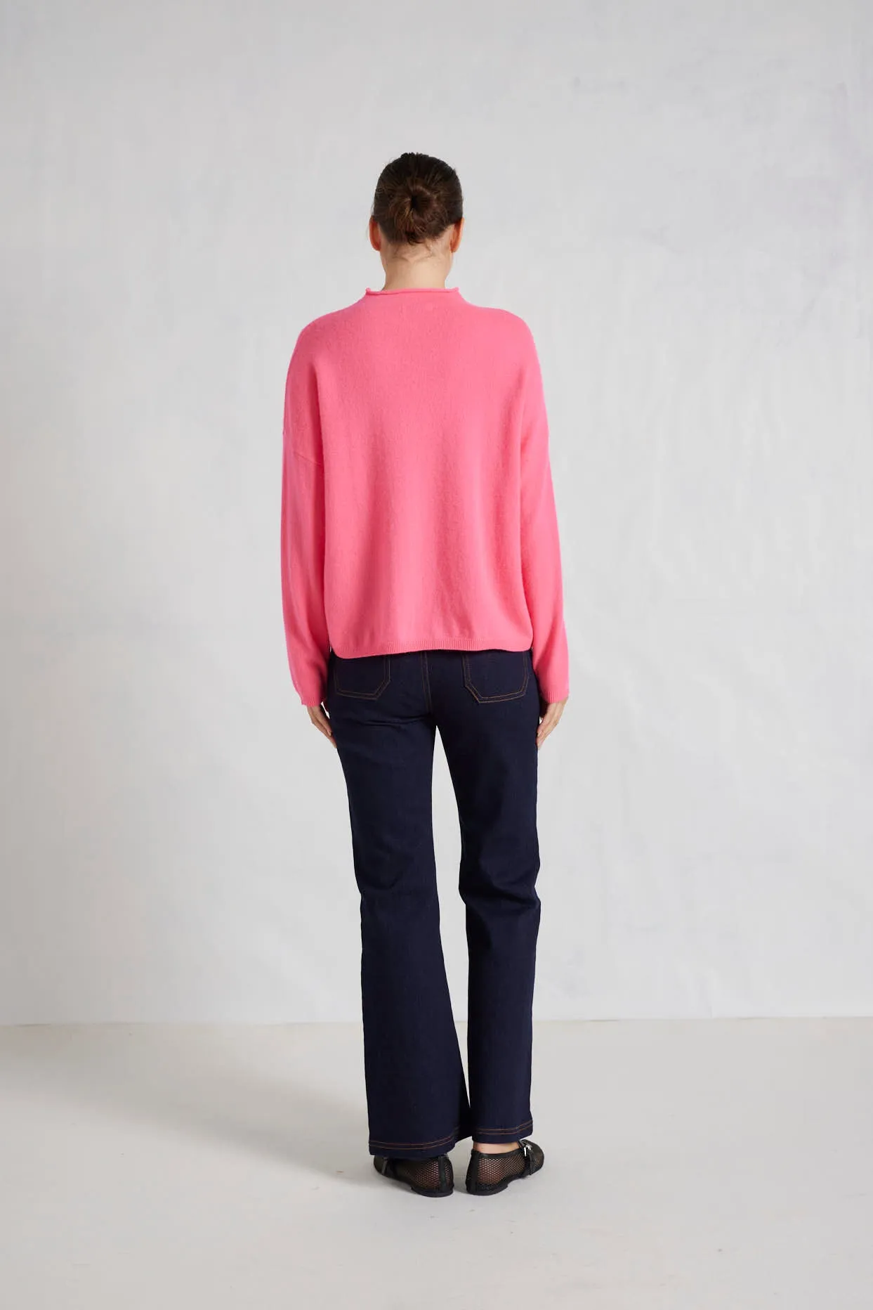 Monet Cashmere Sweater in Electric Pink