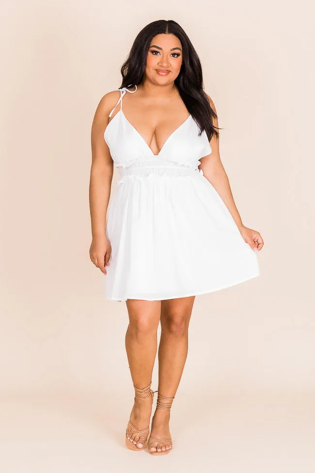 More Than You White V-Neck Mini Dress FINAL SALE