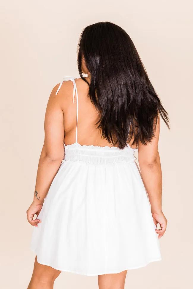 More Than You White V-Neck Mini Dress FINAL SALE