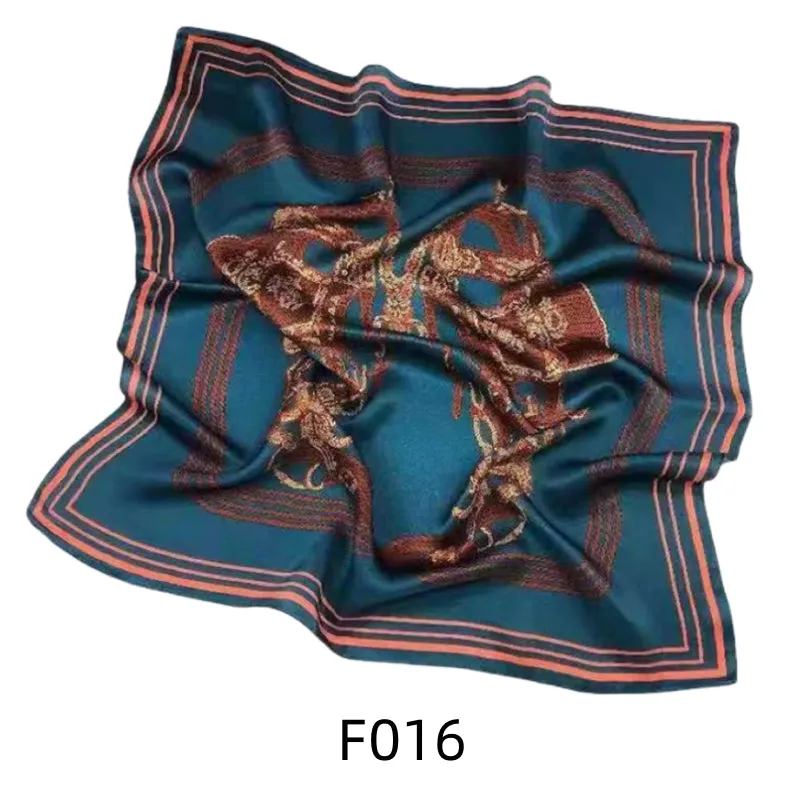 Mulberry Silk Scarf, Square 53cm*53cm, Navy Printed