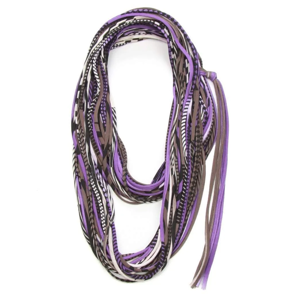 Necklush Infinity Scarf / Purple Brown & Black / Unisex