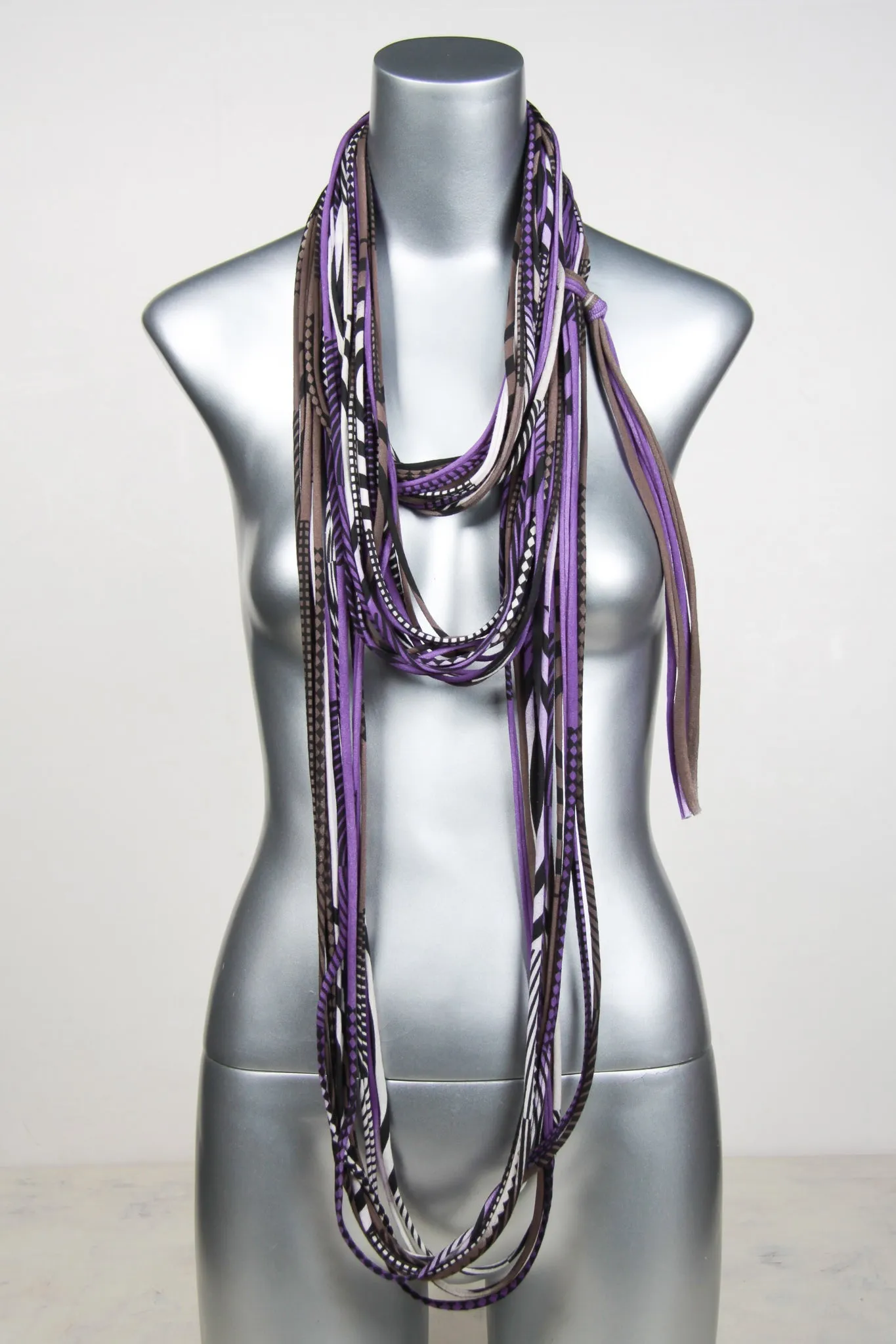 Necklush Infinity Scarf / Purple Brown & Black / Unisex