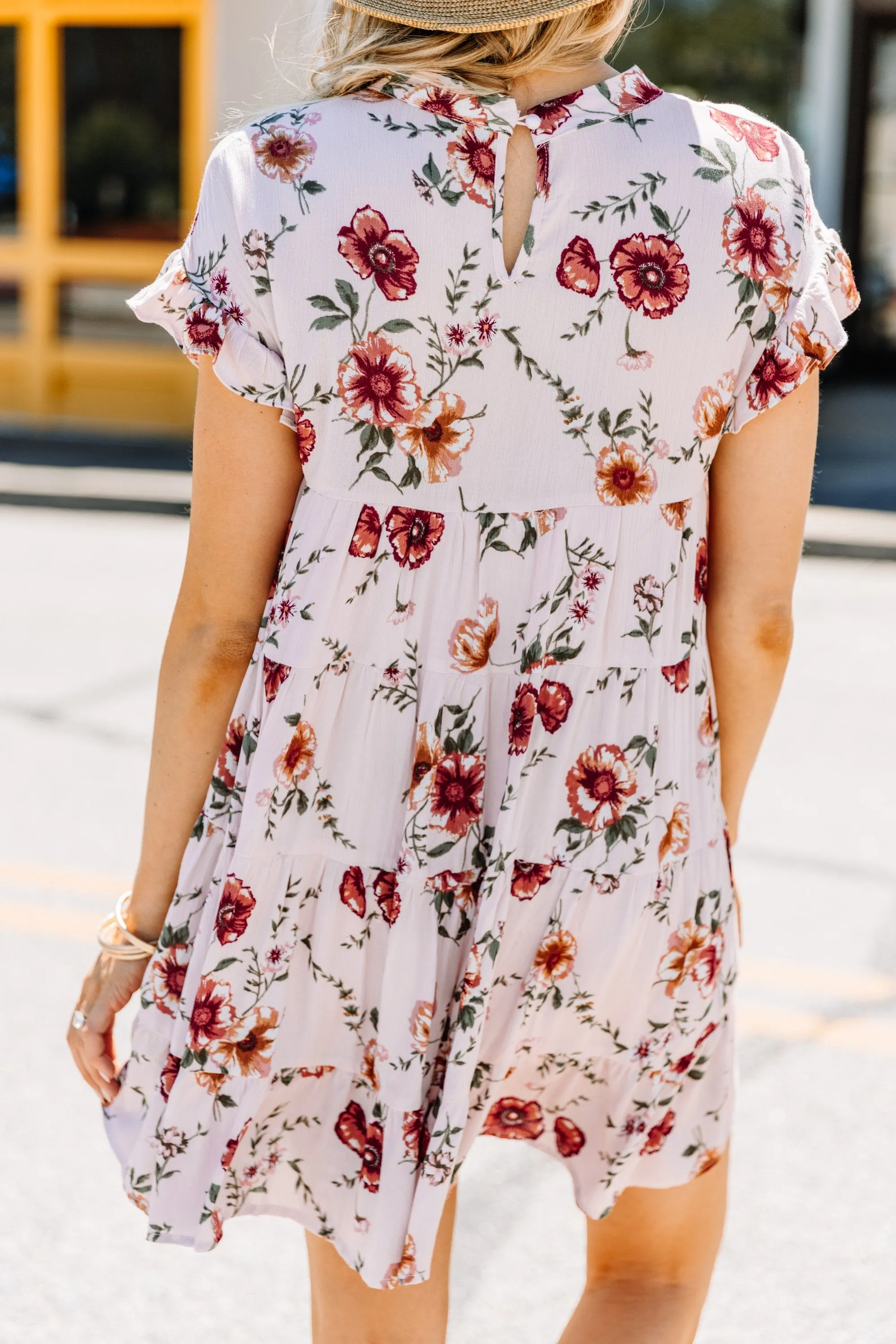 Never Giving Up Blush Pink Floral Dress