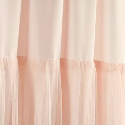 New - Set of 2 (84"x40") Tulle Skirt Solid Window Curtain Panels Blush - Lush Décor