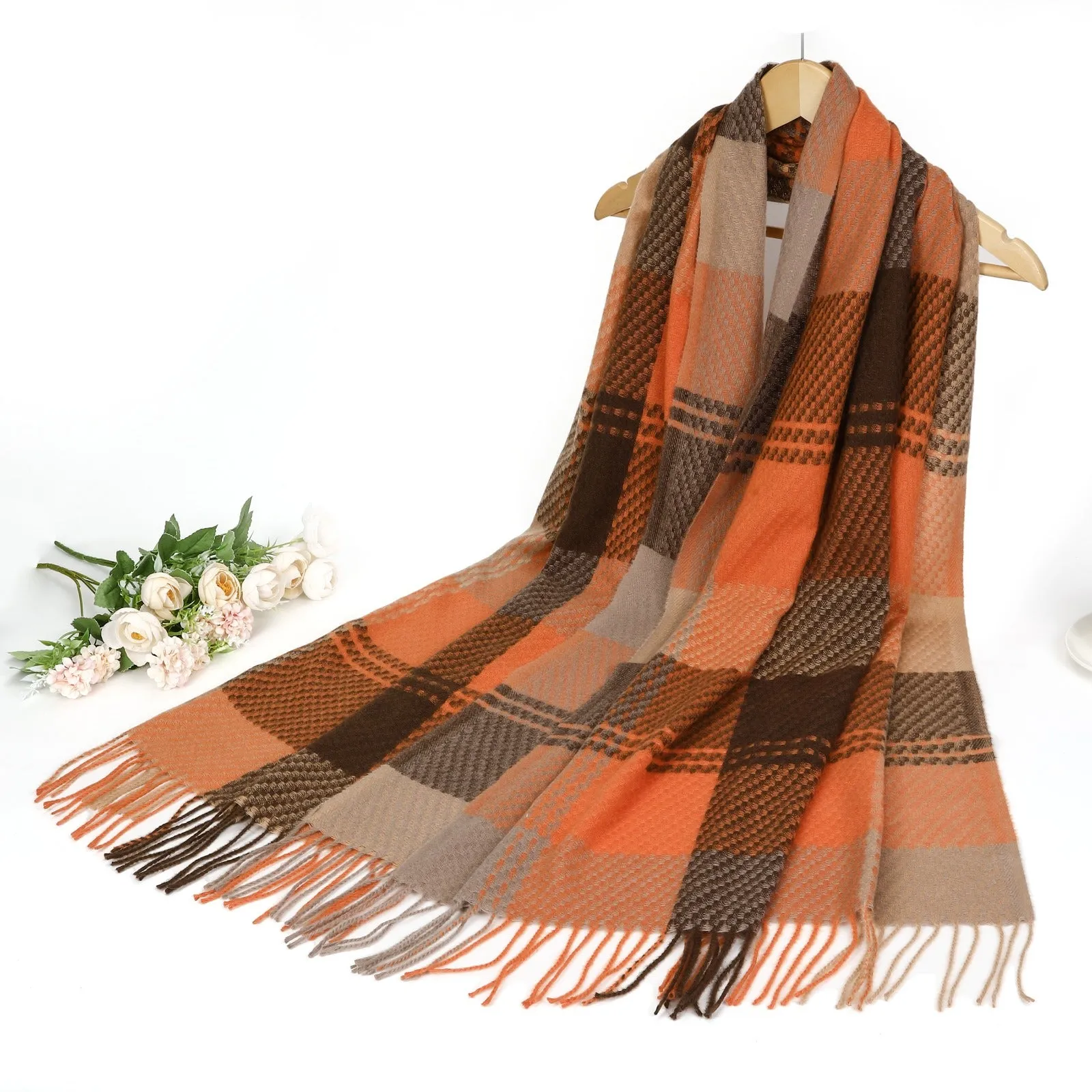 New Women Winter Warm Checked Printed Scarf Multi Colors