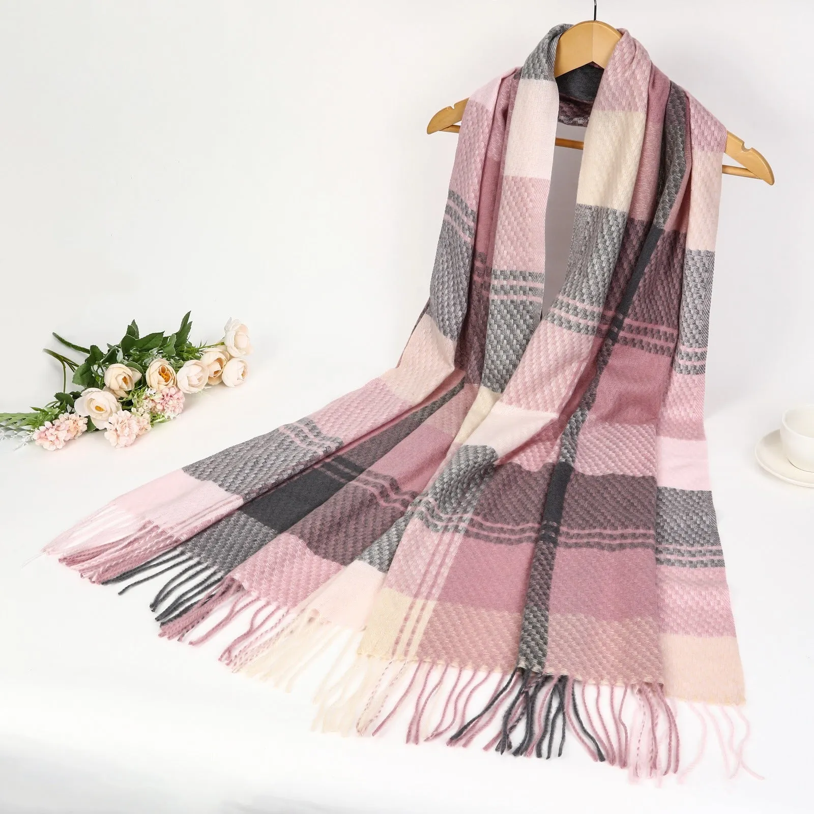 New Women Winter Warm Checked Printed Scarf Multi Colors