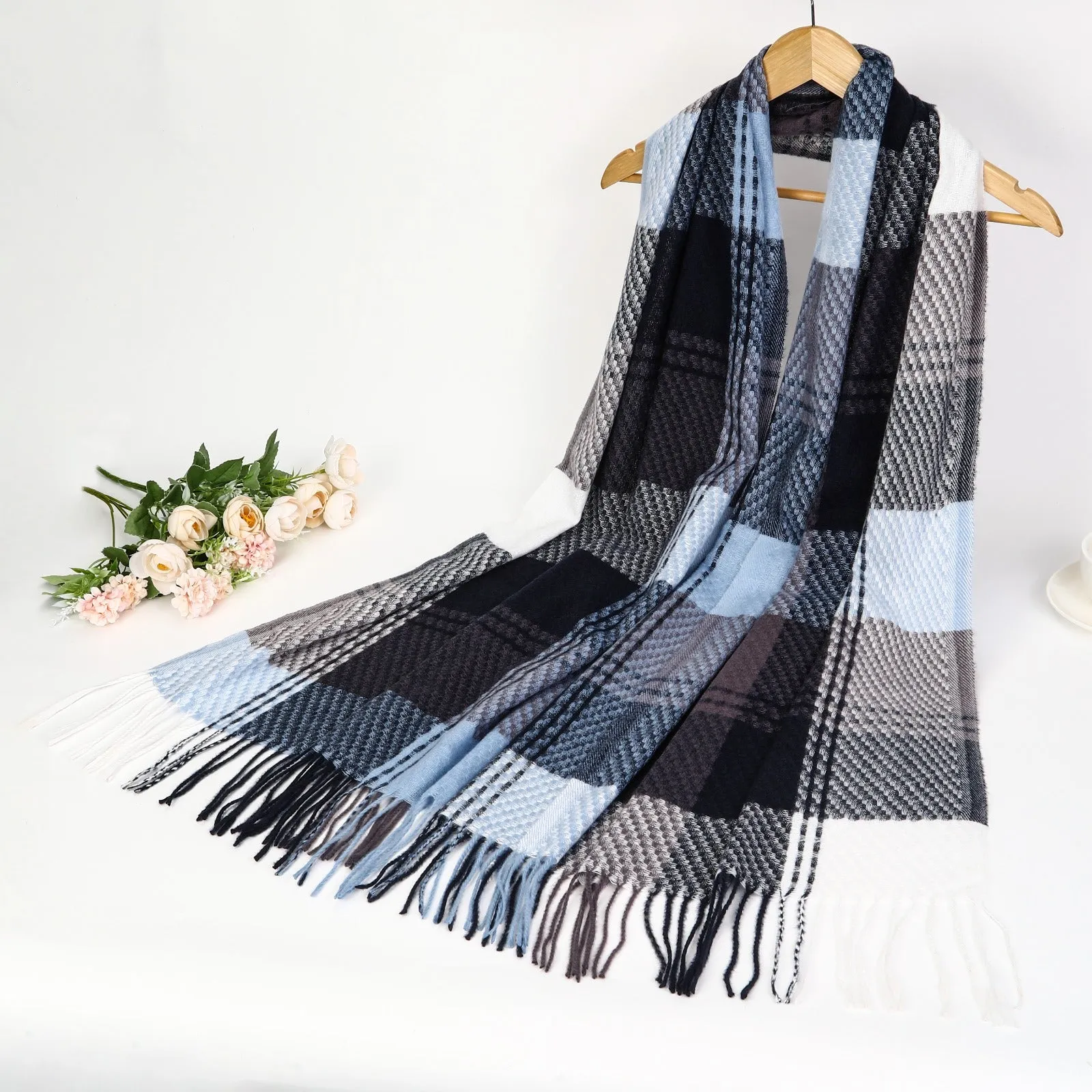 New Women Winter Warm Checked Printed Scarf Multi Colors