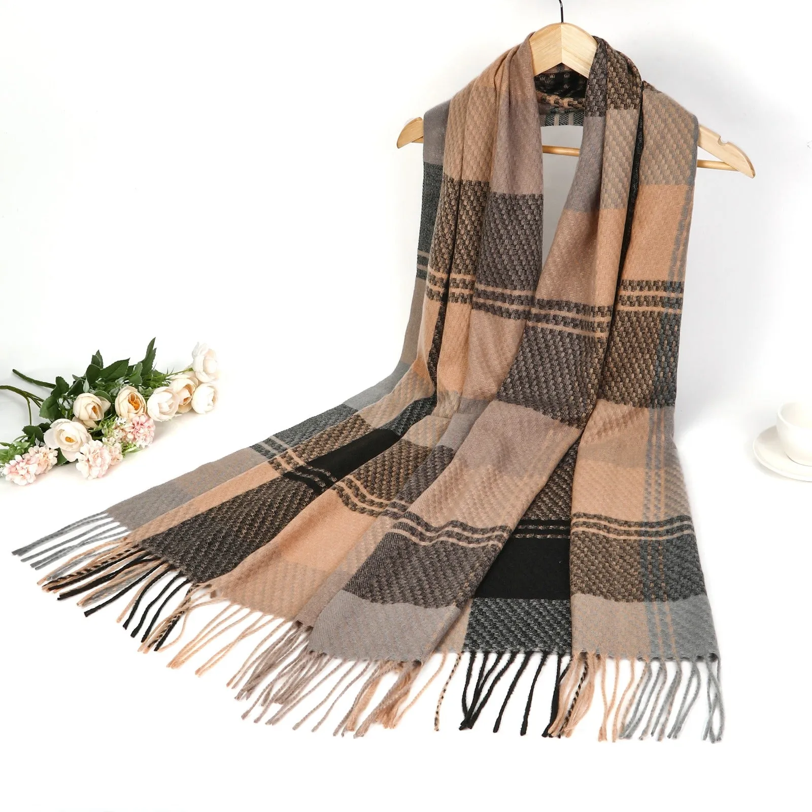 New Women Winter Warm Checked Printed Scarf Multi Colors