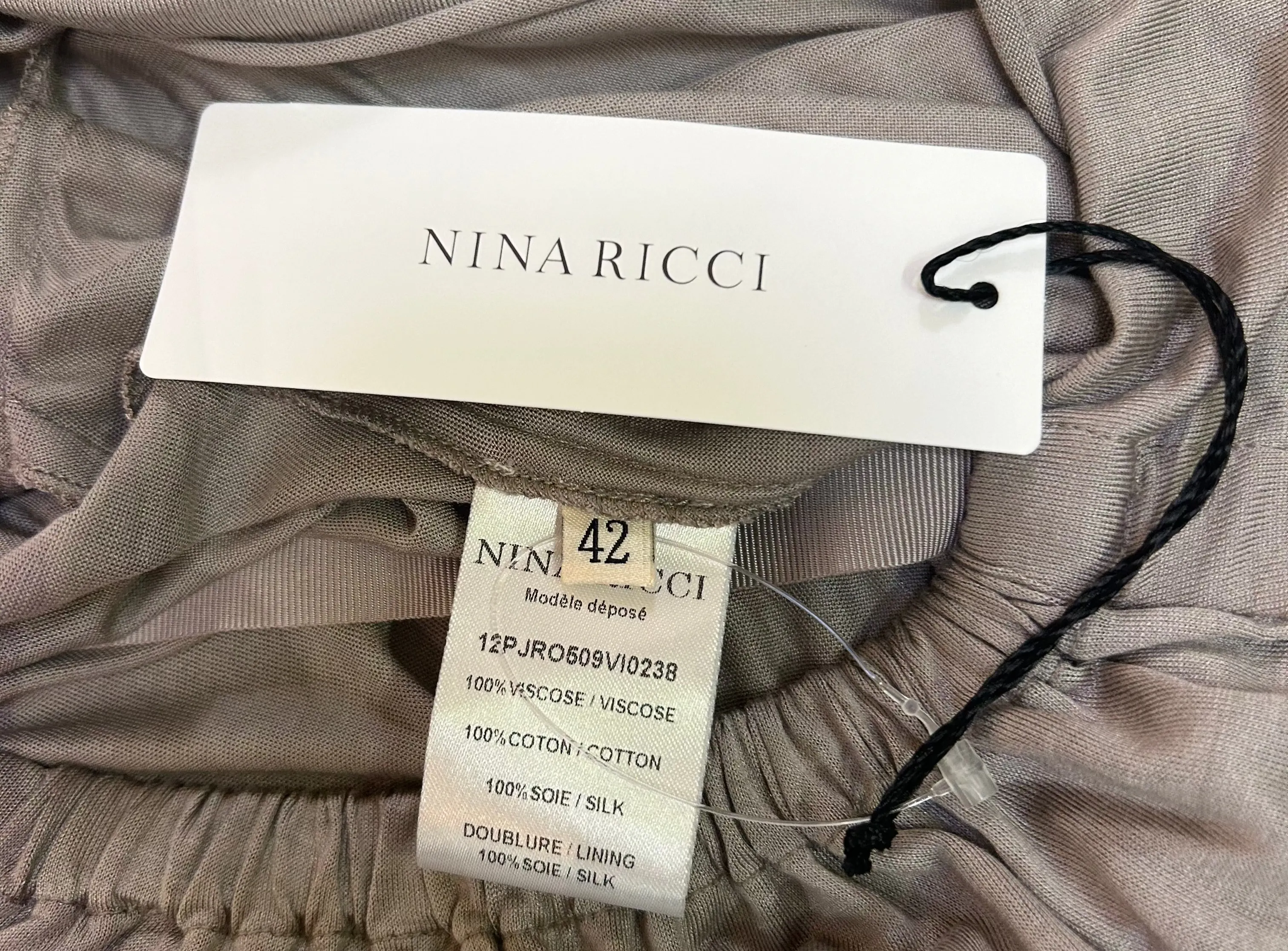 Nina Ricci Colorblock Tie Open Back Dress, NWT