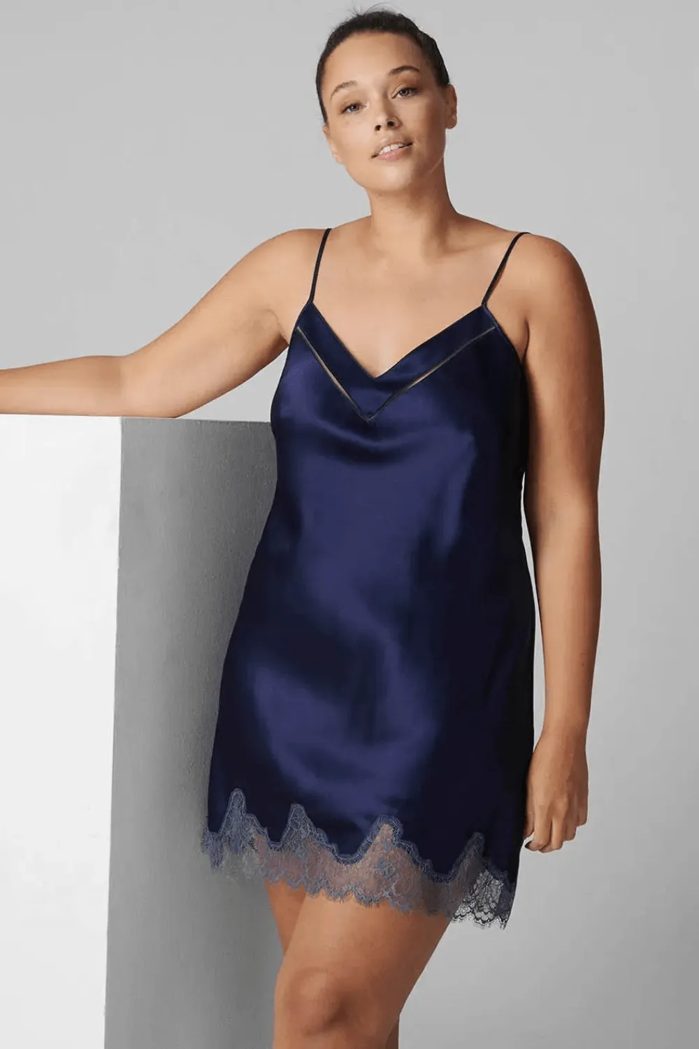 Nocturne Silk Nightdress Midnight, Size 1 (UK 8-10)