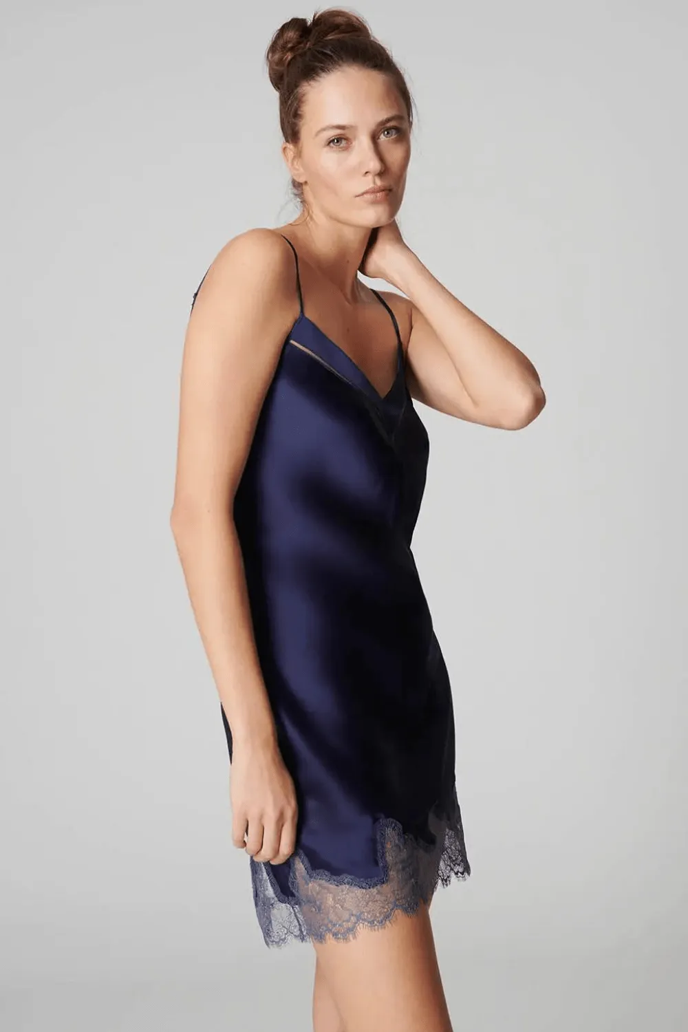 Nocturne Silk Nightdress Midnight, Size 1 (UK 8-10)