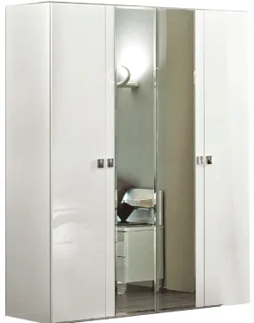 Onda 4 Door Wardrobe White