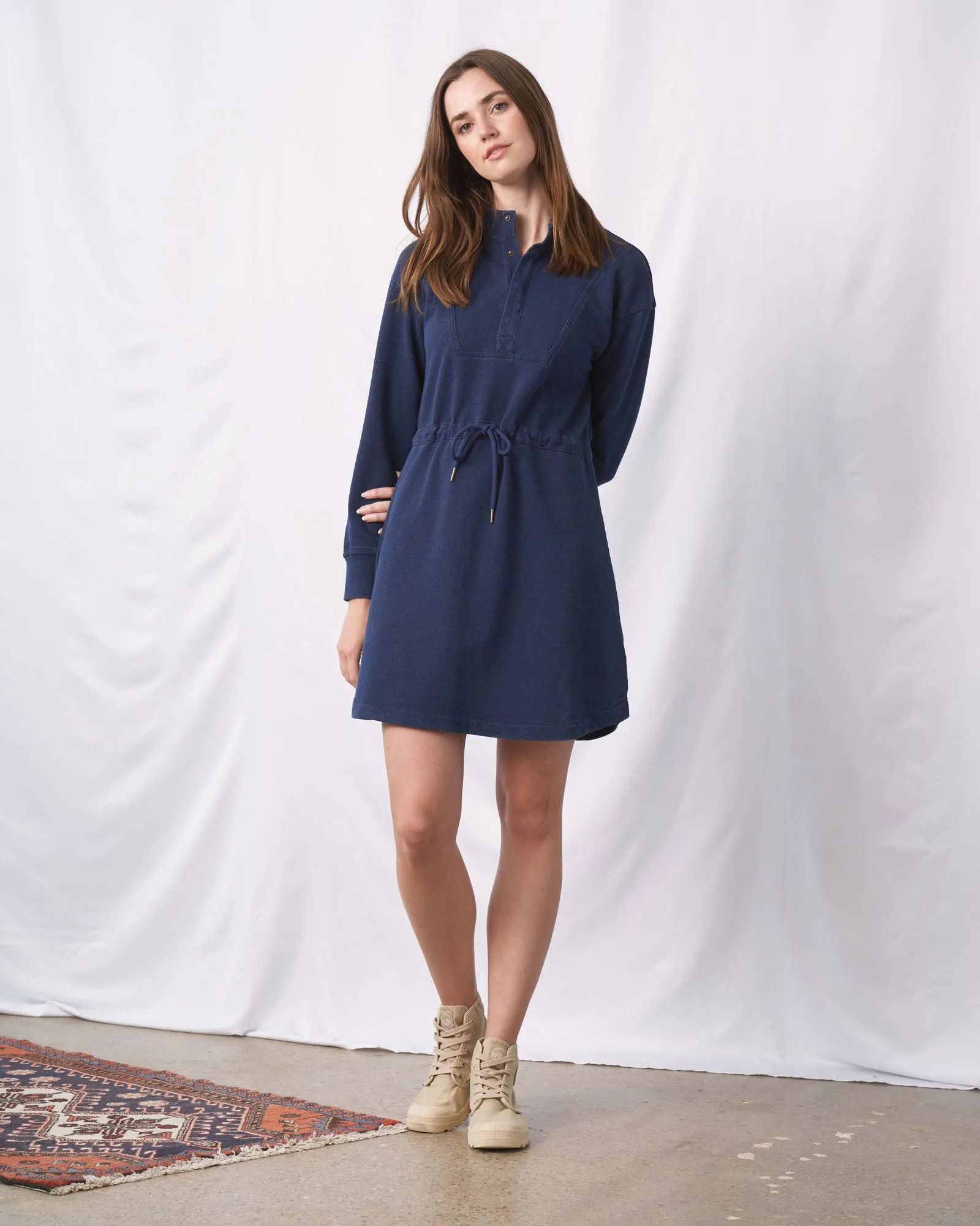 Organic Indigo Terry Mini Dress