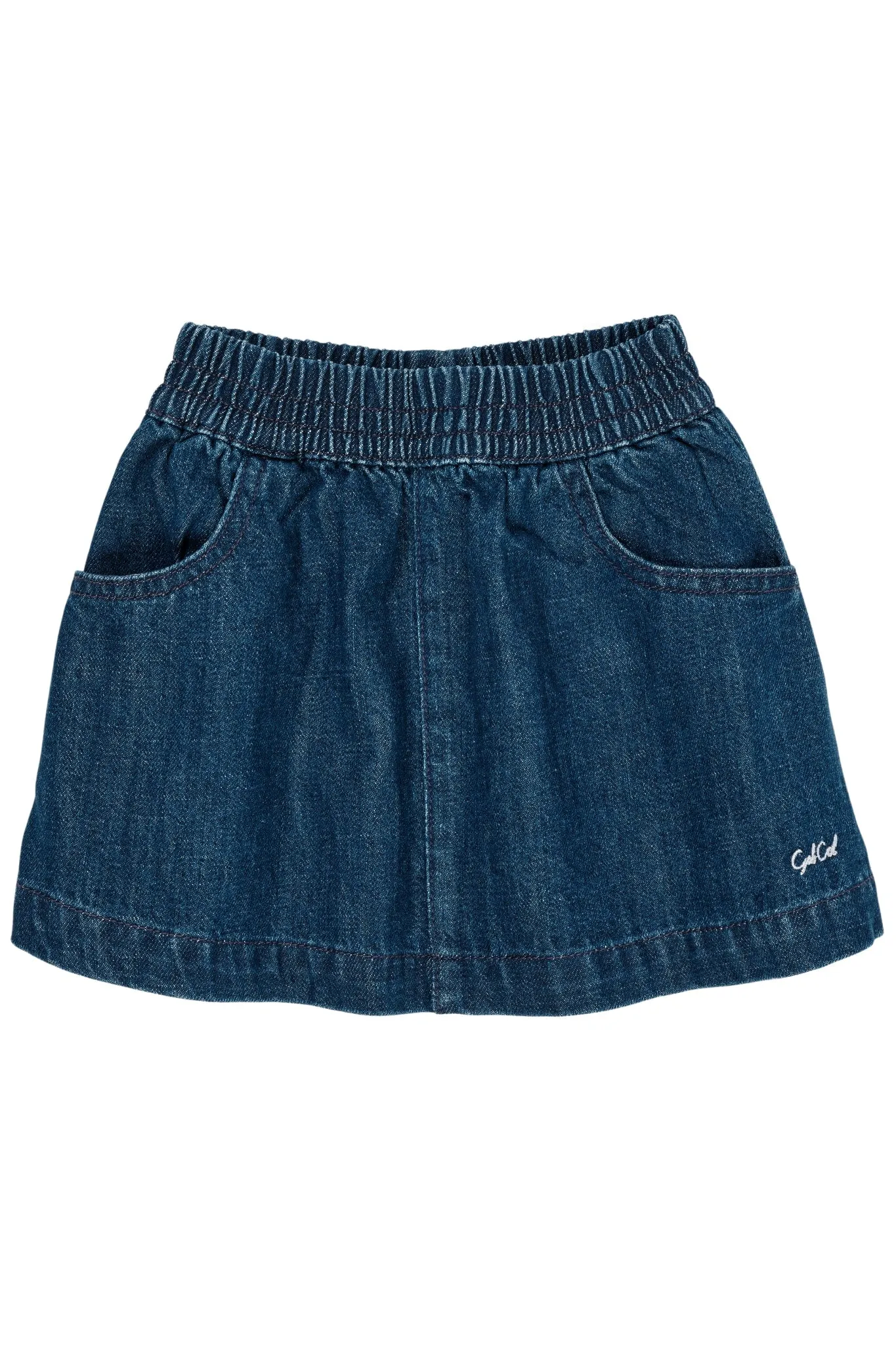 ORGANIC POCKET SKIRT - DARK INDIGO BLUE WASHED