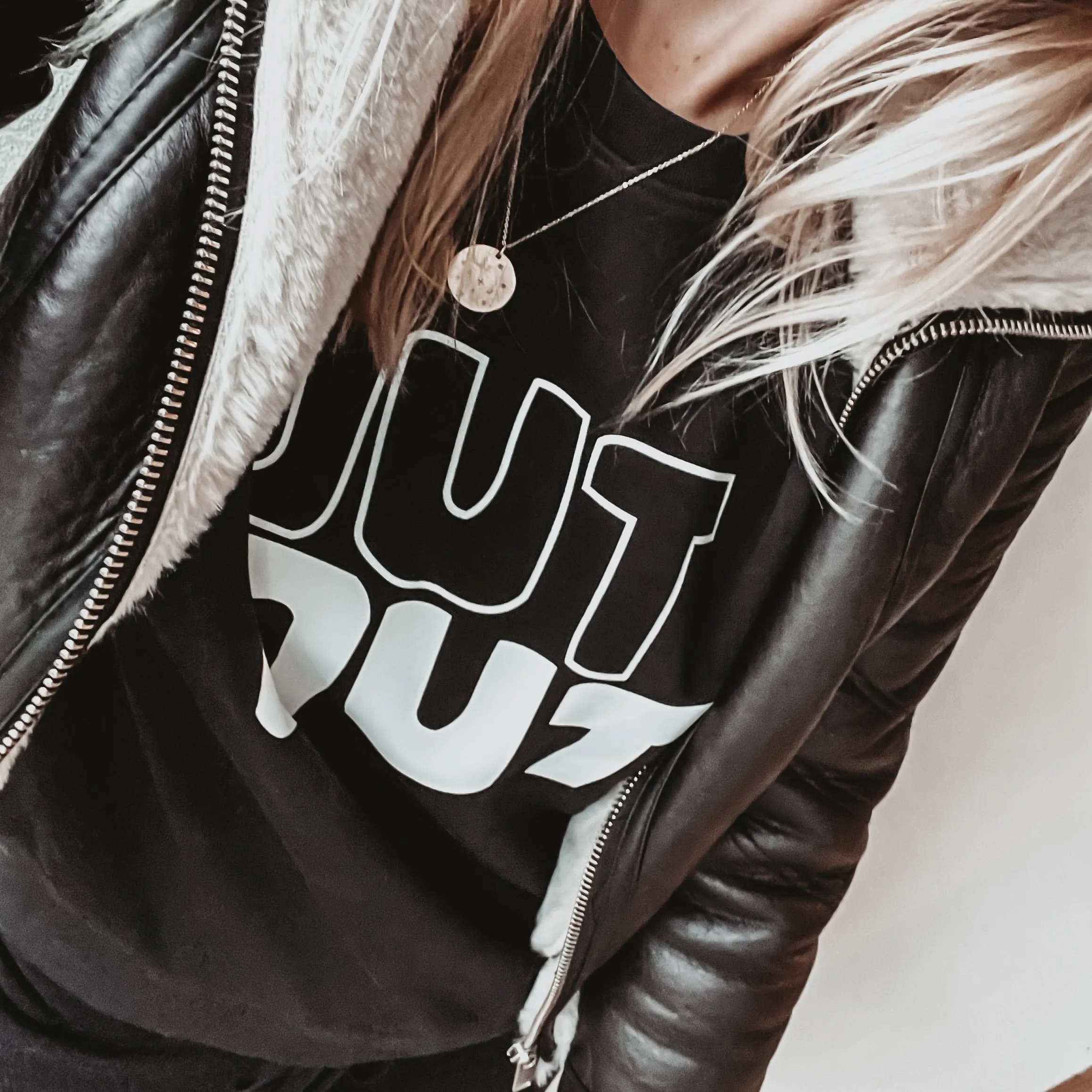 OUT OUT jet black sweatshirt *now half price!*