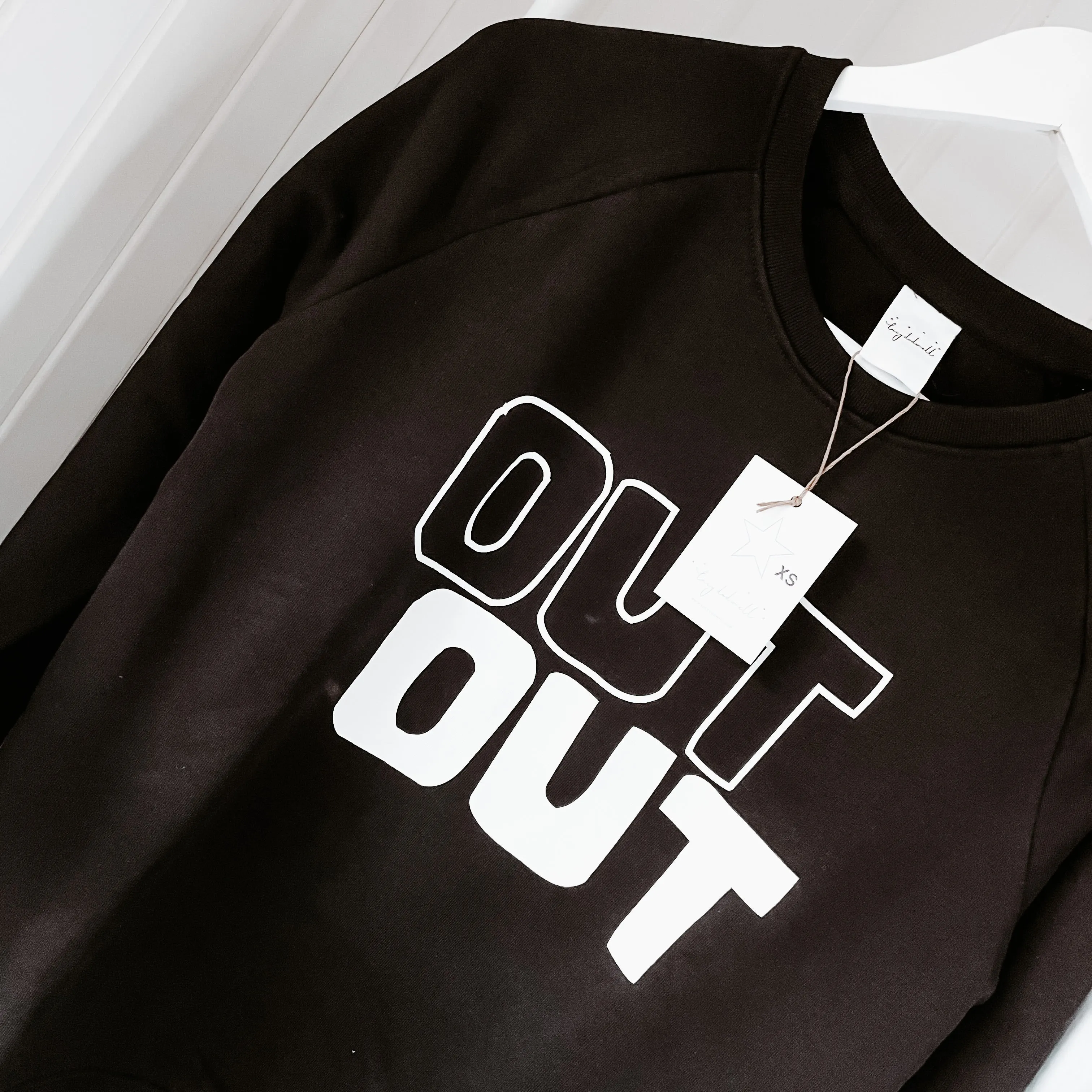 OUT OUT jet black sweatshirt *now half price!*