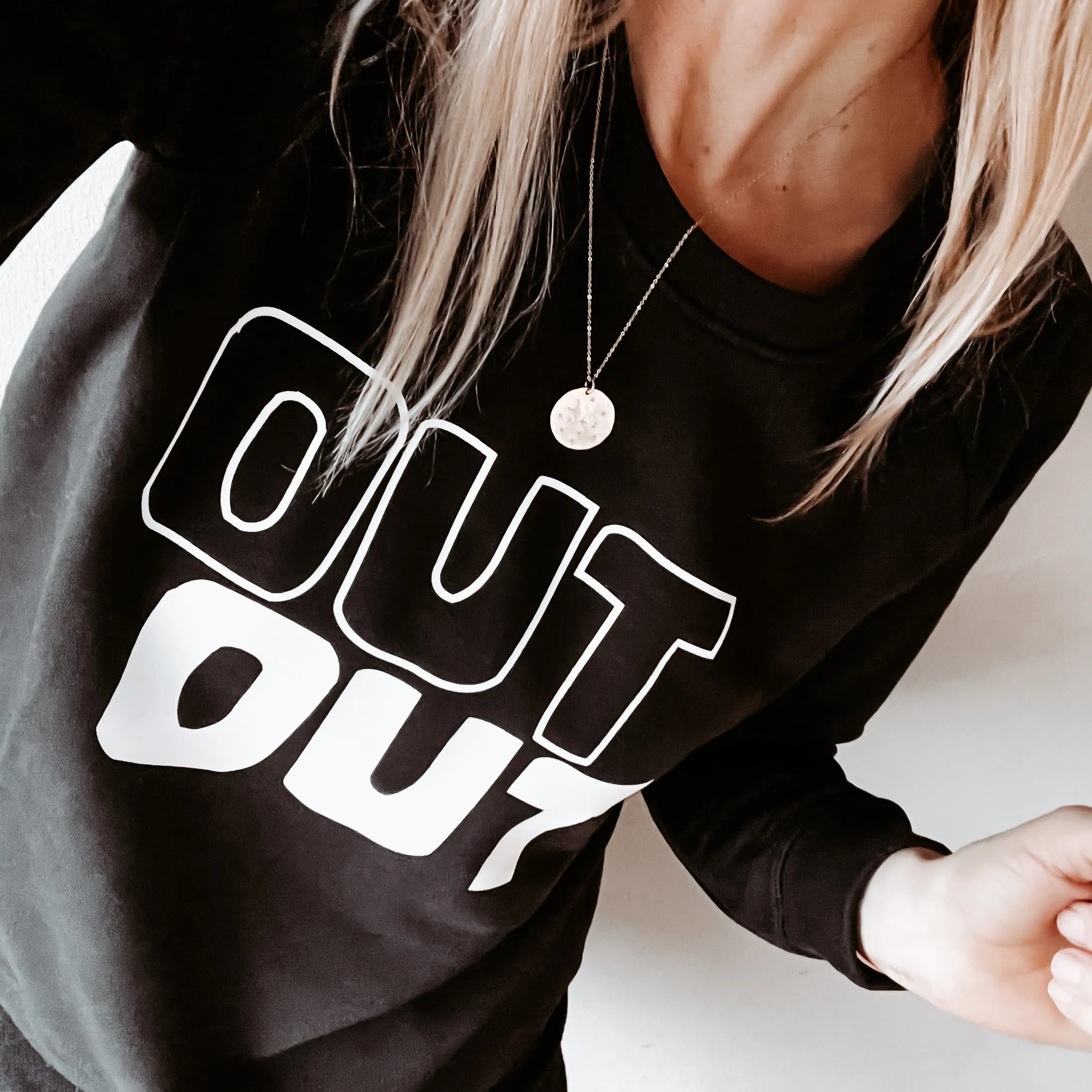 OUT OUT jet black sweatshirt *now half price!*