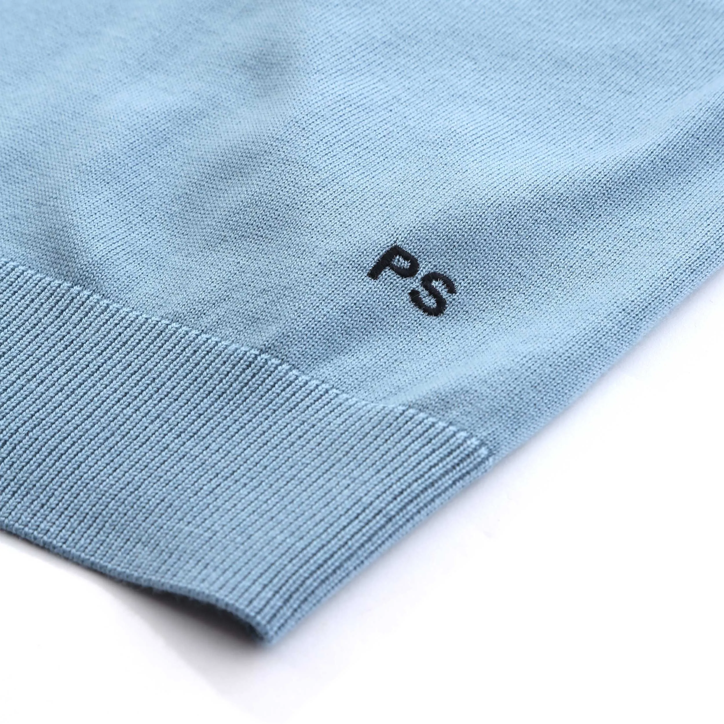 Paul Smith Sweater LS Polo in Sky Blue