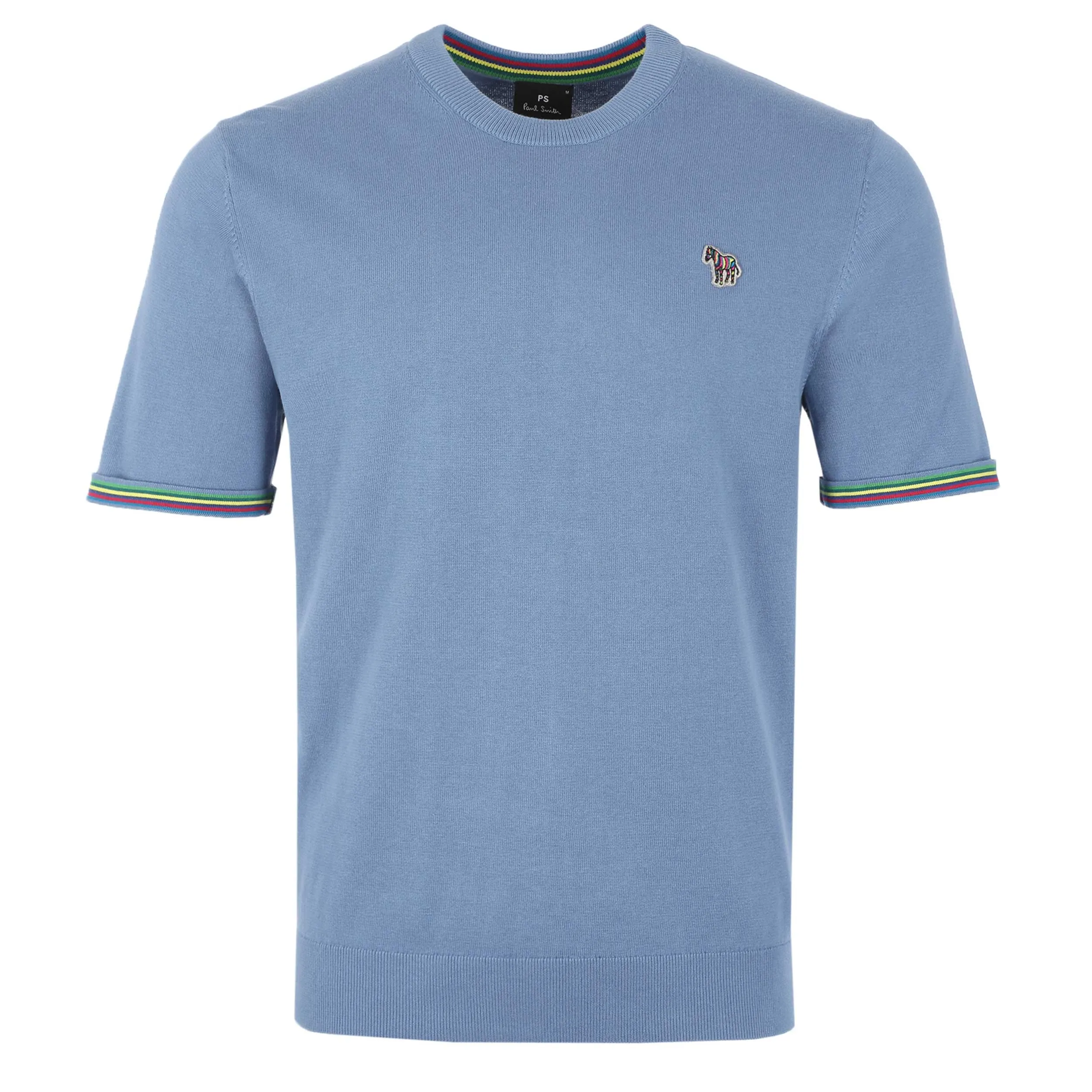 Paul Smith Zeb Badge Knitted T Shirt in Airforce Blue