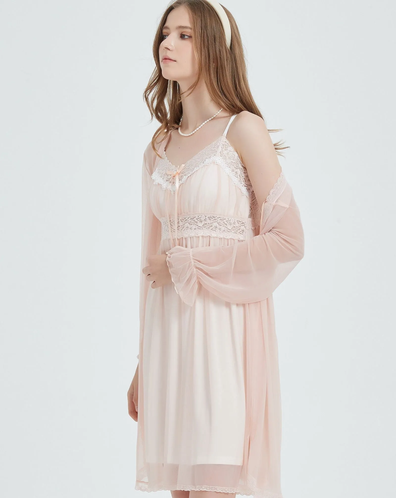 Peach Serenity Lace Nightgown