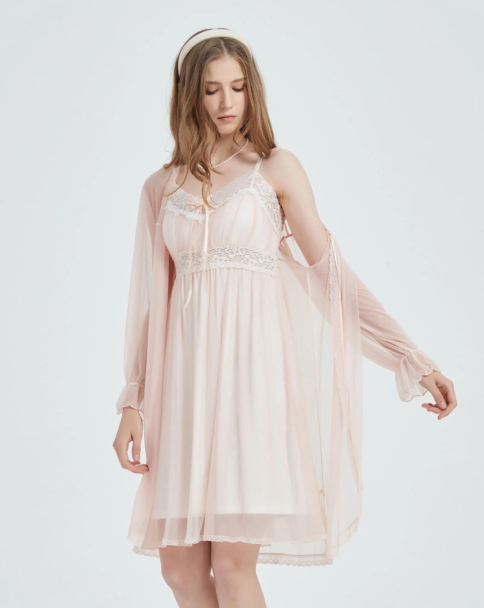 Peach Serenity Lace Nightgown