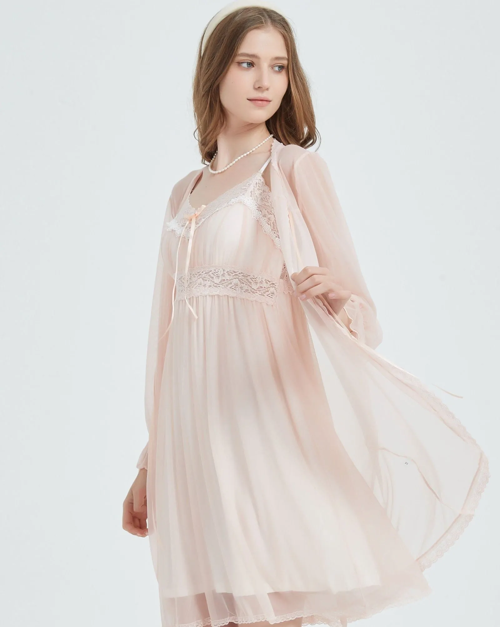 Peach Serenity Lace Nightgown