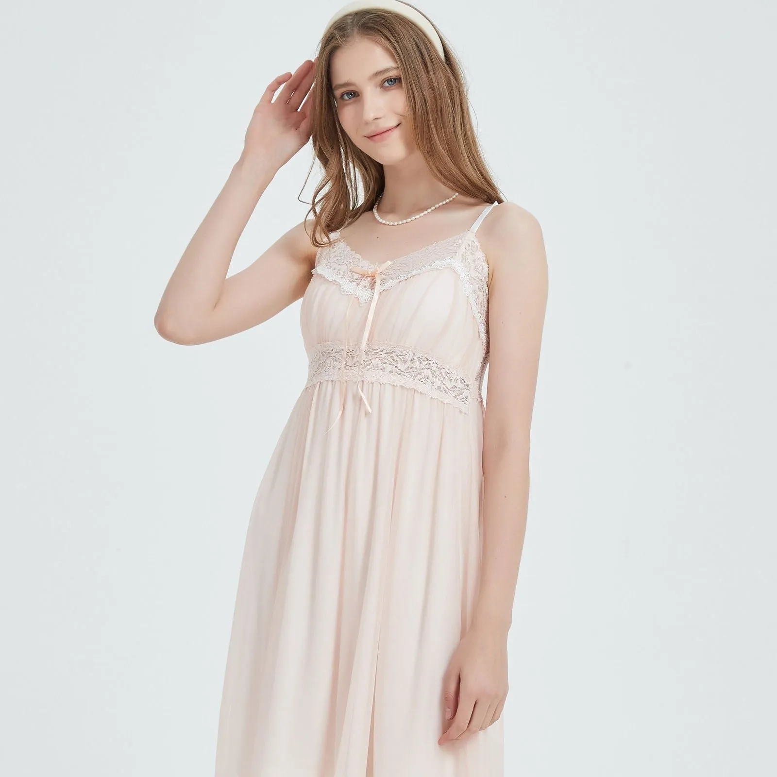 Peach Serenity Lace Nightgown