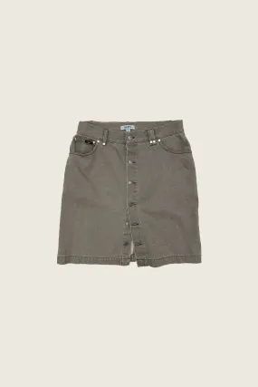 PHIPPS STUD DENIM SKIRT TAUPE