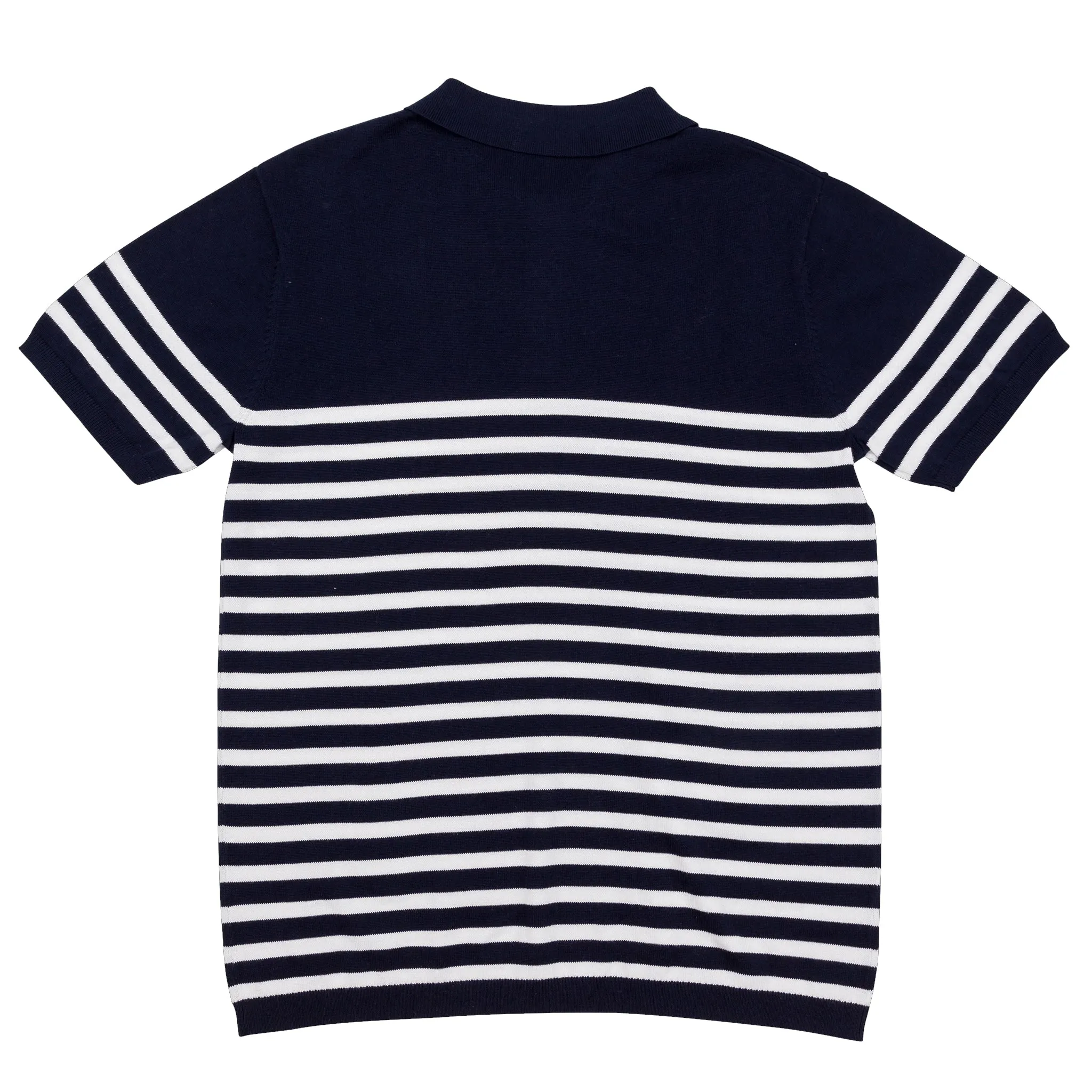 Play Well Knitted Polo - Breton Navy/White