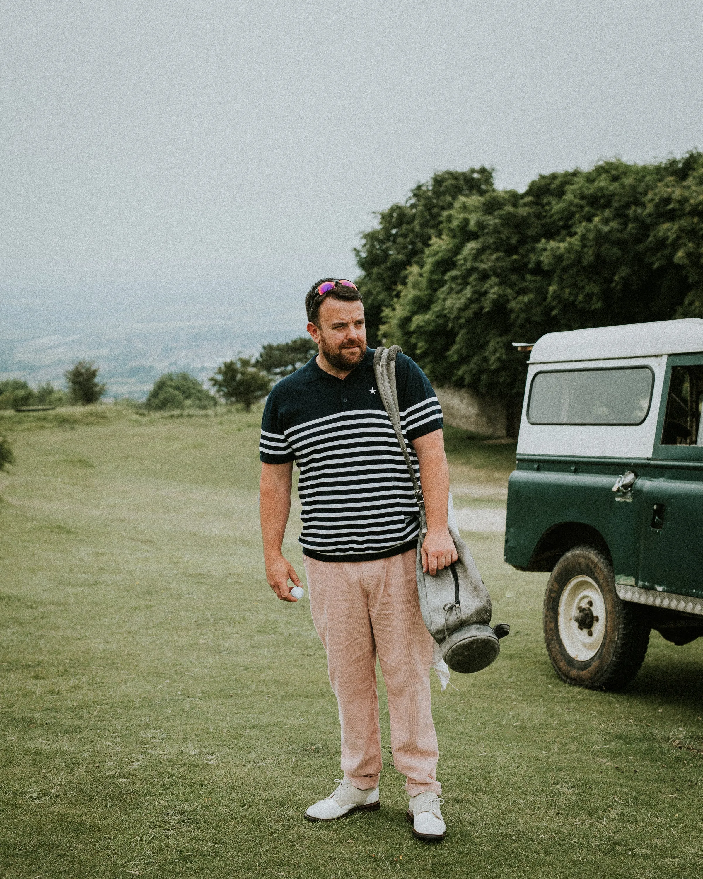 Play Well Knitted Polo - Breton Navy/White