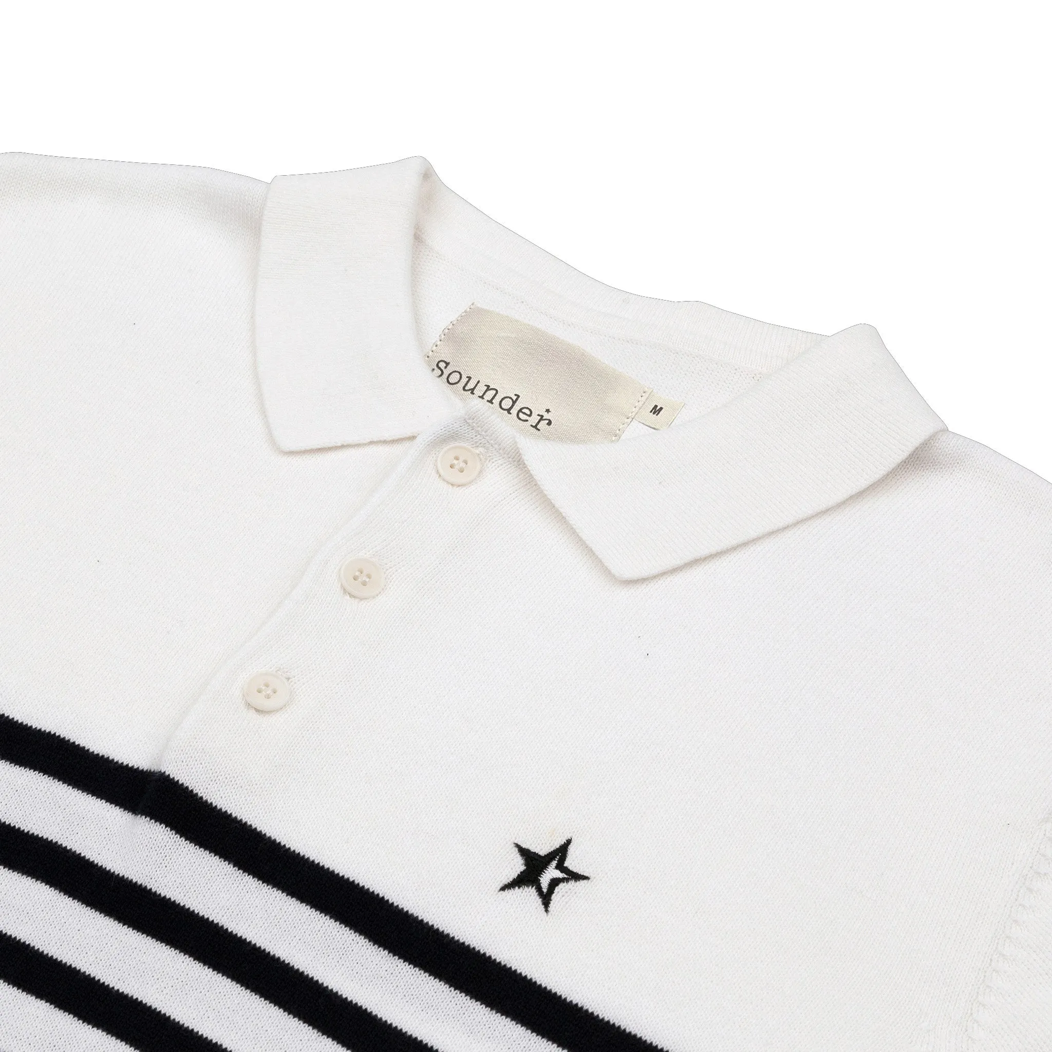 Play Well Knitted Polo - Breton White/ Navy