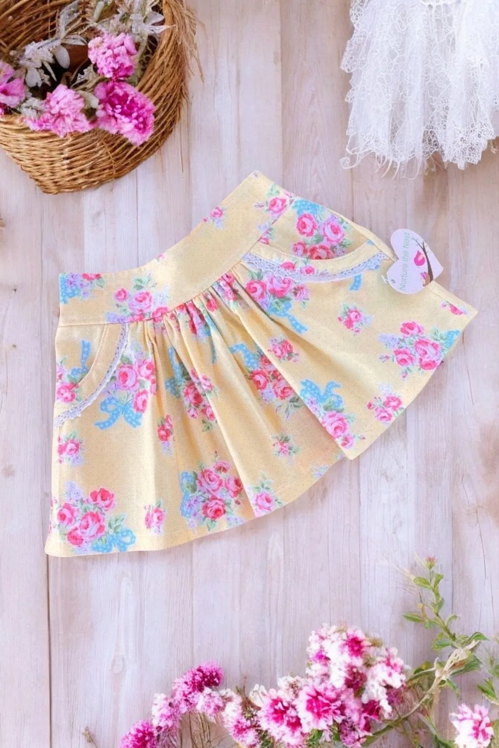 Pocket Skirt | Lecien Flower Sugar ~ Yellow ~ Sz 0