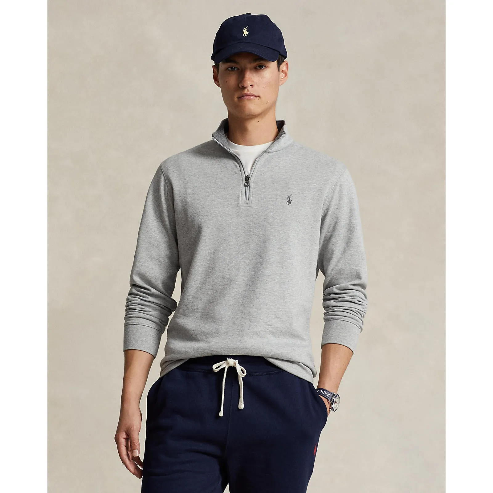 Polo Ralph Lauren - Luxury Jersey Quarter Zip Sweatshirt - Andover Heather