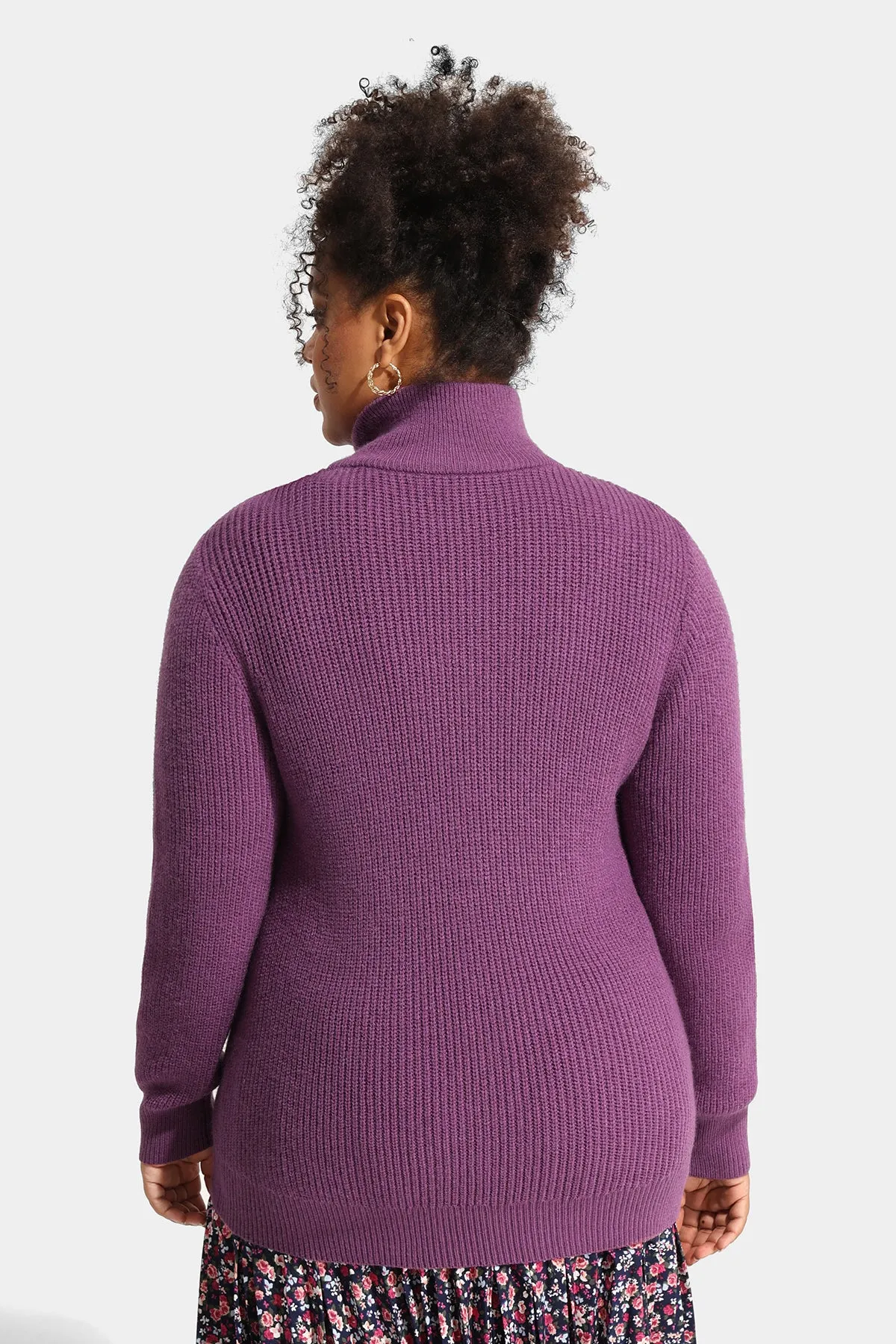 Polo V Neck Button Detail Woolen Sweater