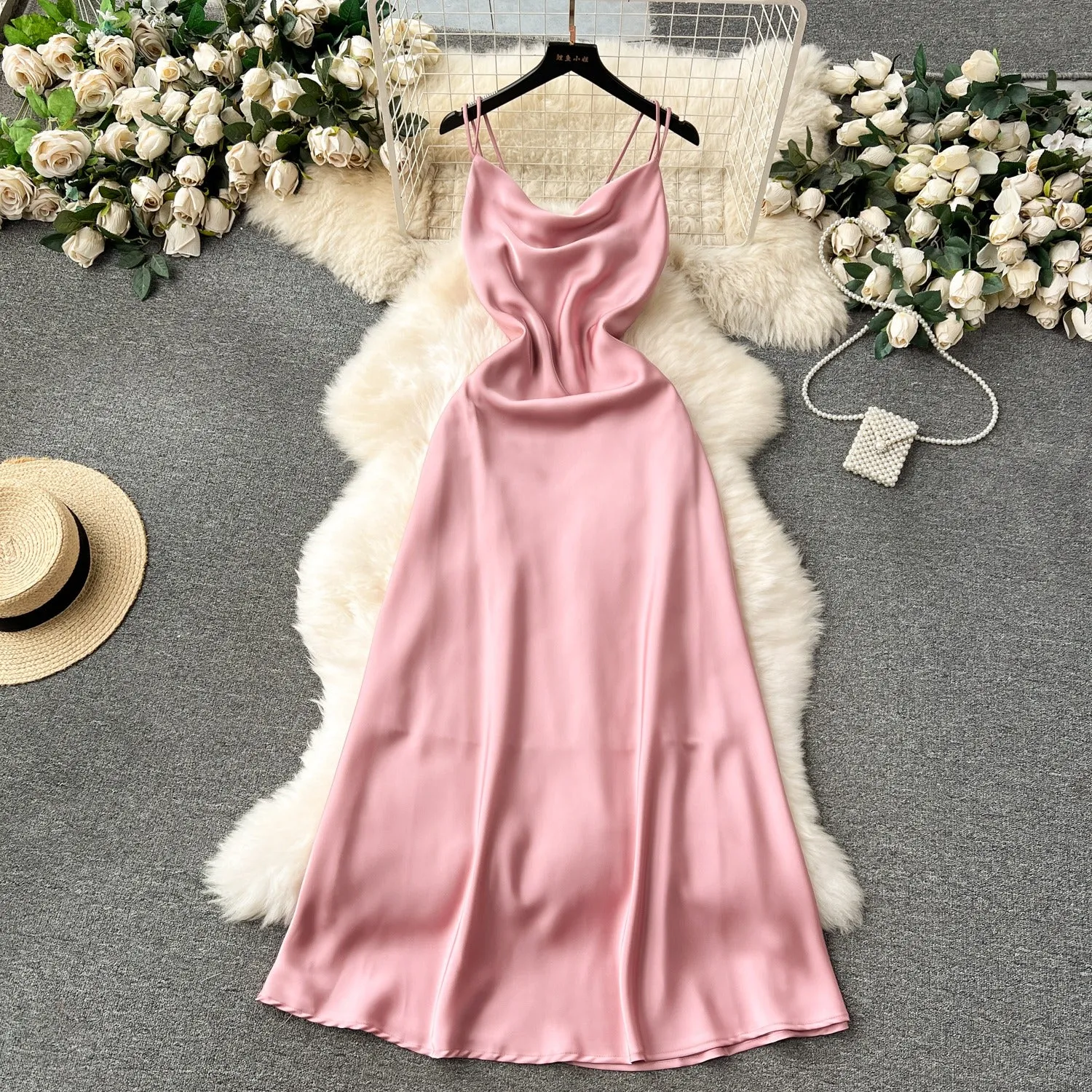 Pre Order:  Satin French Style Camisole Dress