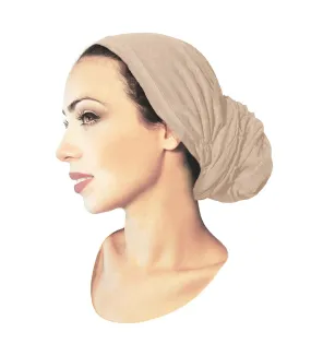 Pre-tied Headcover Versatile Ties Bandana Tichel Head-scarf Cotton in 26 Colors! (Light Beige Long - 361)