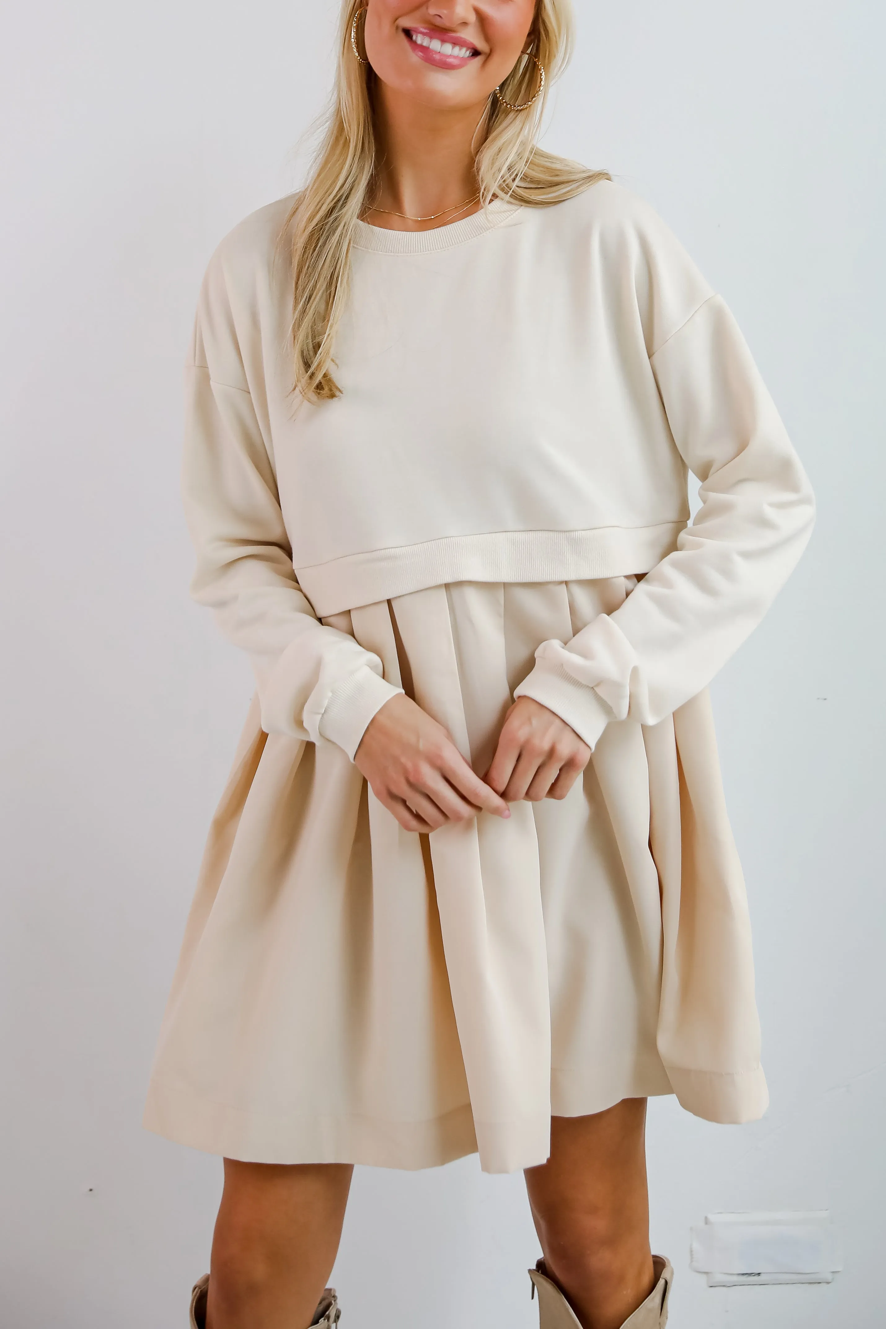 Precious Impression Natural Sweatshirt Dress