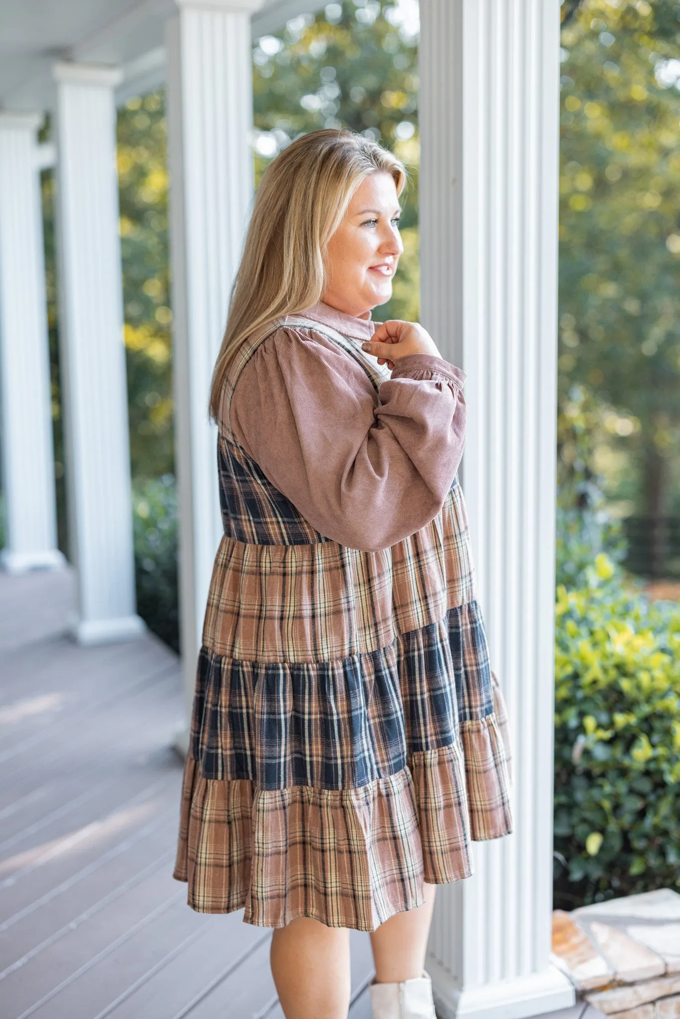 Pretty Plaids Flannel Babydoll Dress