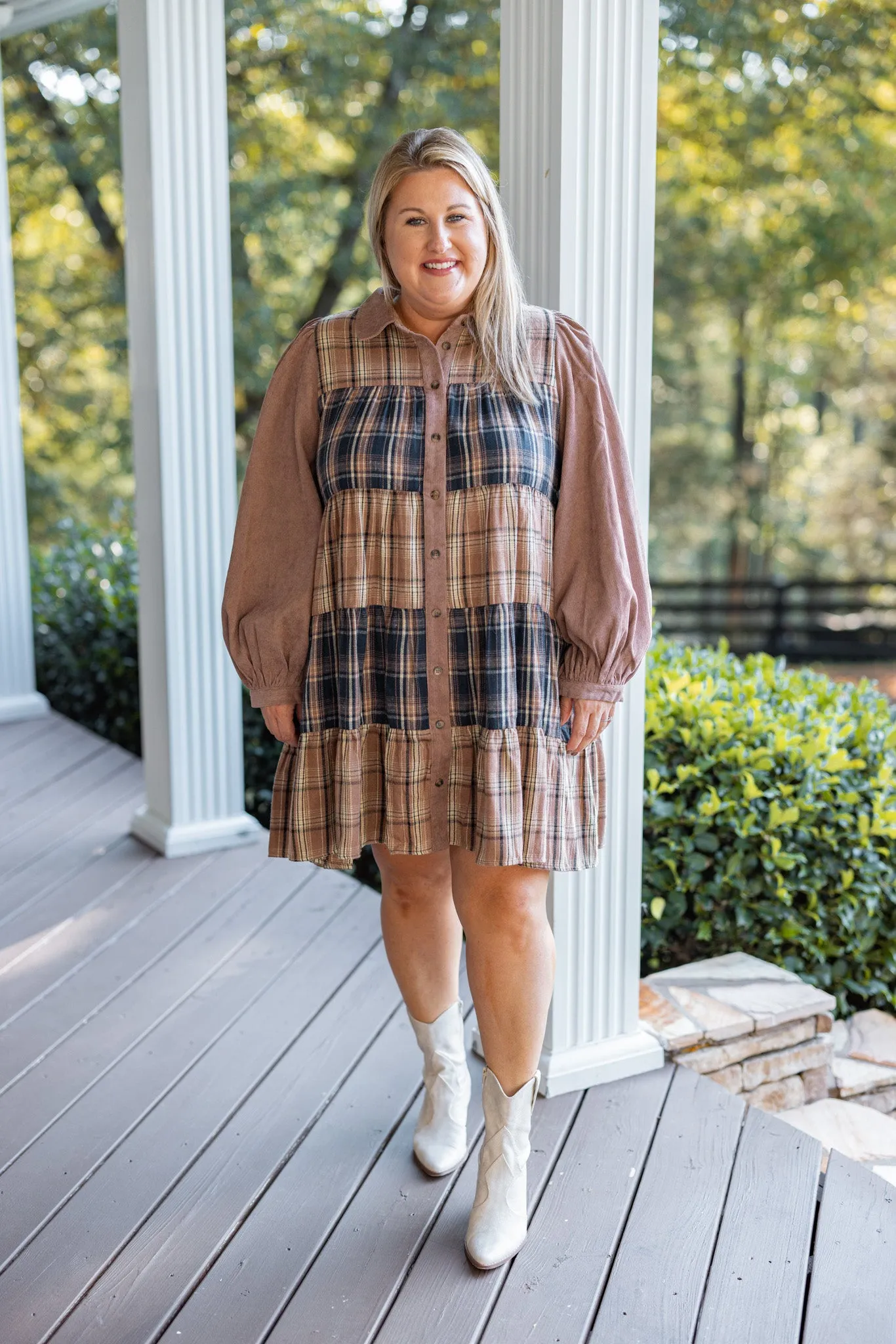 Pretty Plaids Flannel Babydoll Dress