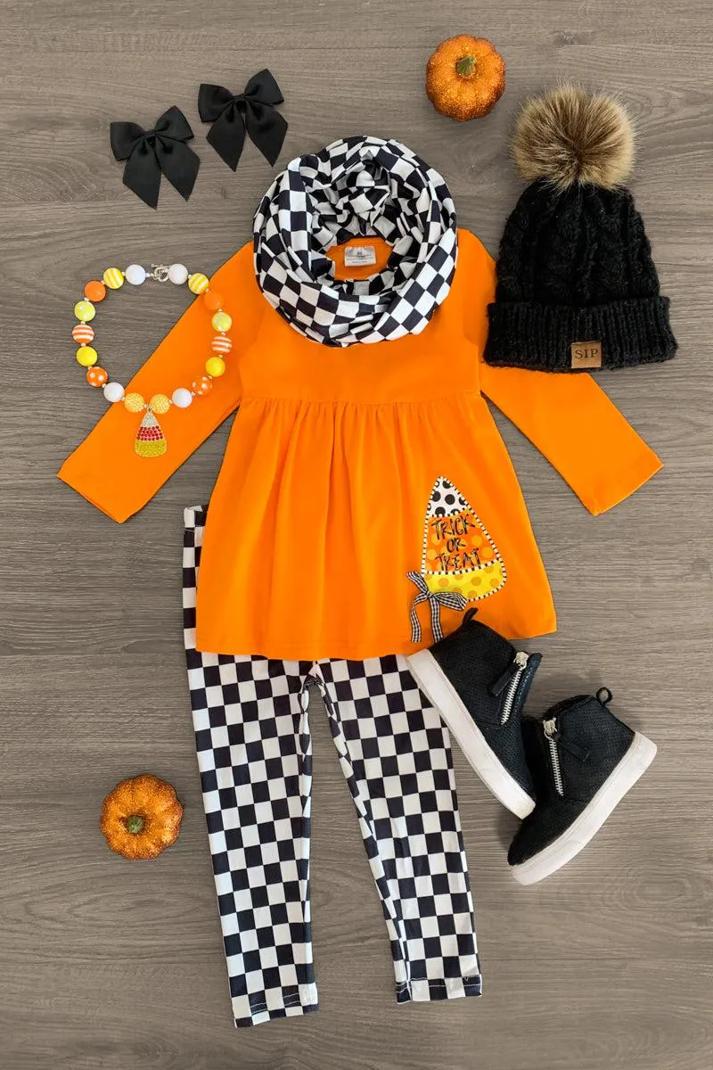 "Trick or Treat" Checkered Scarf Set